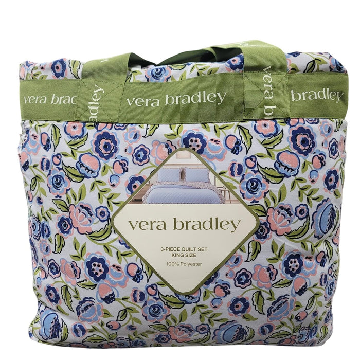 Vera Bradley 3 Piece Quilt Set, King, Bubbly Floral