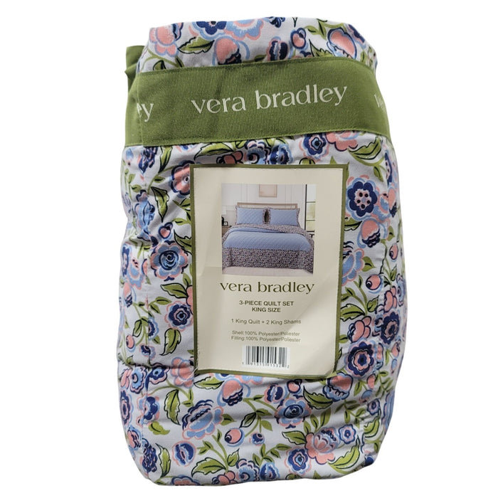 Vera Bradley 3 Piece Quilt Set, King, Bubbly Floral