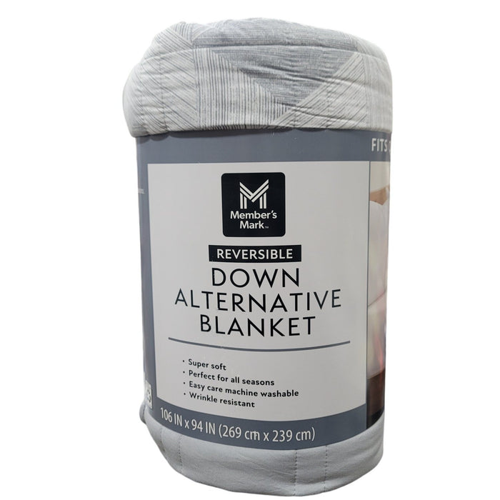Member's Mark Oversized Down Alternative Reversible Blanket, 94" x 106" (Silver)