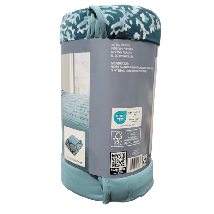 Member's Mark Oversized Down Alternative Reversible Blanket, 94" x 106" (Teal)