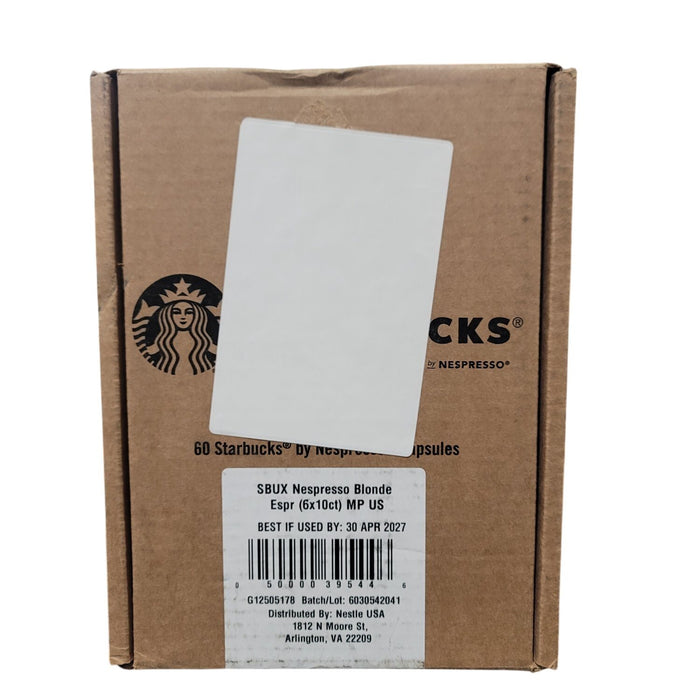 Starbucks by Nespresso Espresso Coffee Pods, Blonde Roast, 60 ct.