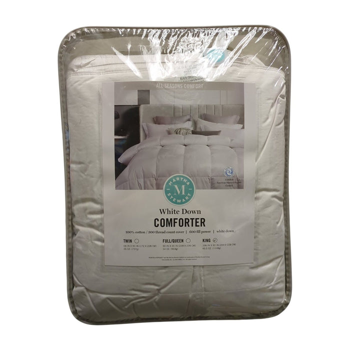 Martha Stewart 300-Thread-Count White Down Comforter, White, King
