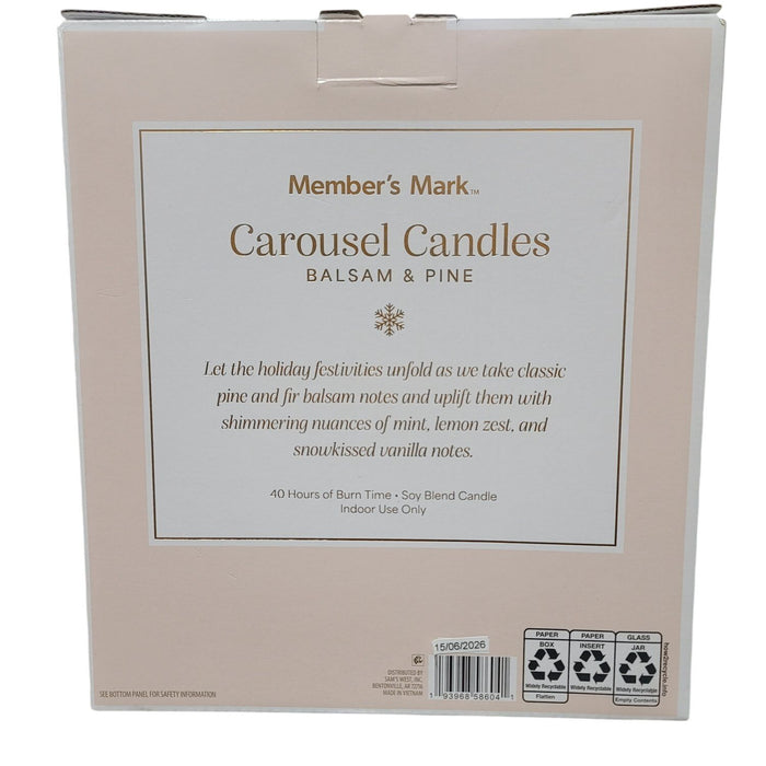 Member's Mark Carousel Soy Wax Blend Candle, Set of 2, Balsam and Pine