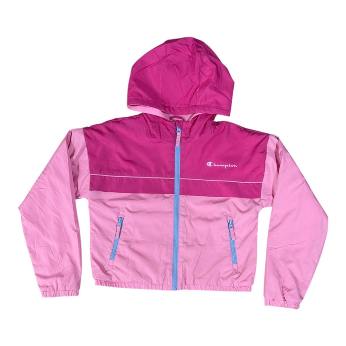 Champion Girls Regular Fit Fleeced Lined Colorblocked Windbreaker Jacket