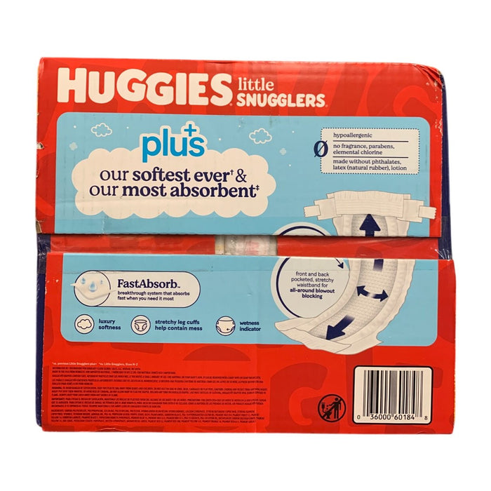 Huggies Little Snugglers Plus Baby Diapers, Size 2 (12-18 lb), 174 Diapers