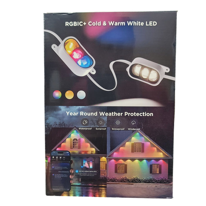 Govee Permanent Outdoor Prism Smart String Lights, 100ft White RGBWWIC