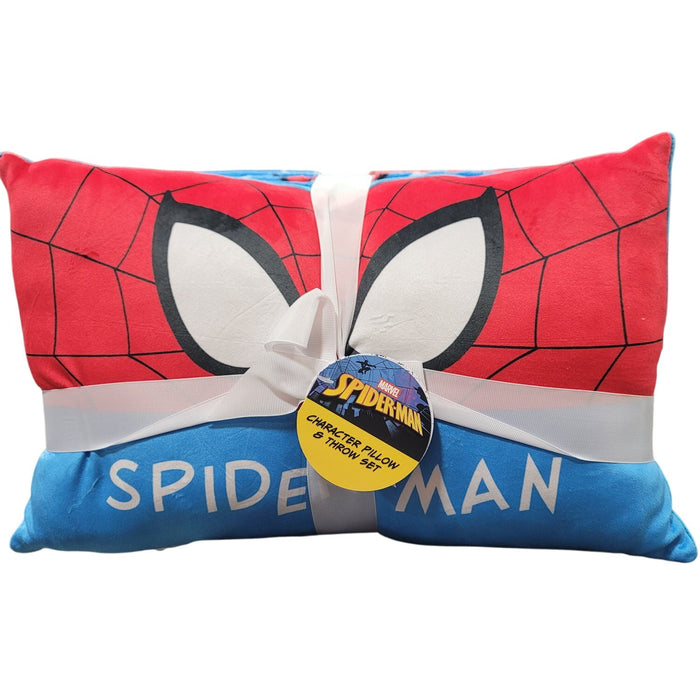 Jay Franco Character Pillow & Fleece Throw Blanket Set (Spider-Man, )