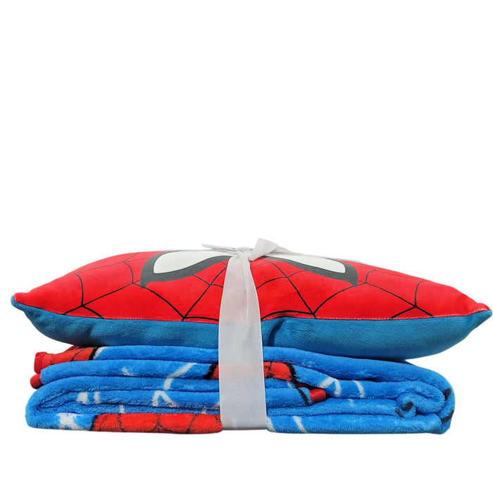 Jay Franco Character Pillow & Fleece Throw Blanket Set (Spider-Man, )