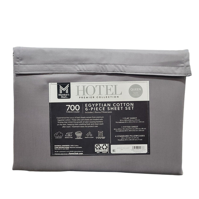 Member’s Mark Hotel Collection 700 TC Solid Egyptian Cotton Sheet Set, Zinc