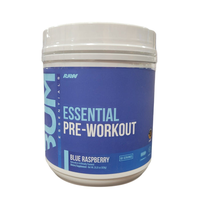 RAW Nutrition CBUM Essential Pre Workout Powder, Blue Raspberry, 1.78 lbs.