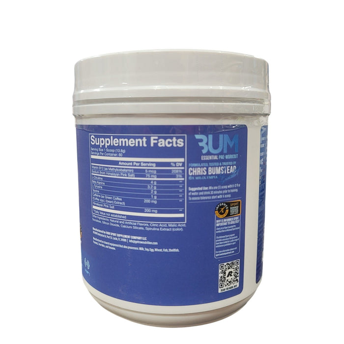 RAW Nutrition CBUM Essential Pre Workout Powder, Blue Raspberry, 1.78 lbs.