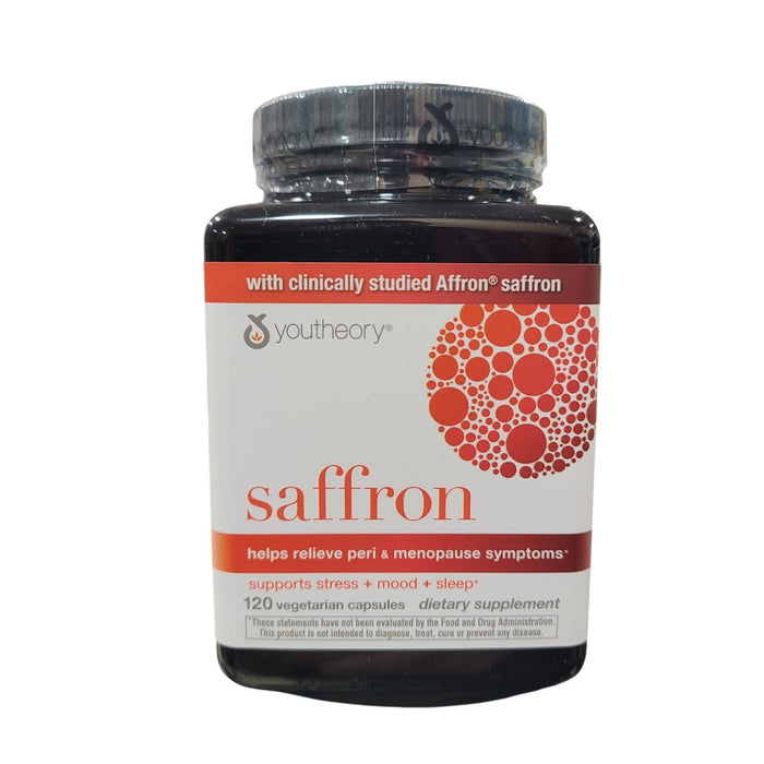 Youtheory Saffron Capsules, Supports Stress, Mood & Sleep, 120 ct.