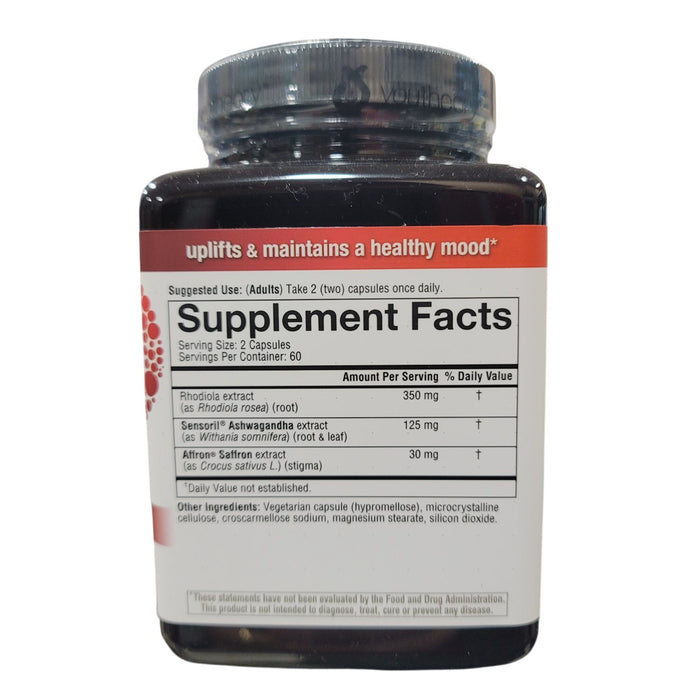 Youtheory Saffron Capsules, Supports Stress, Mood & Sleep, 120 ct.