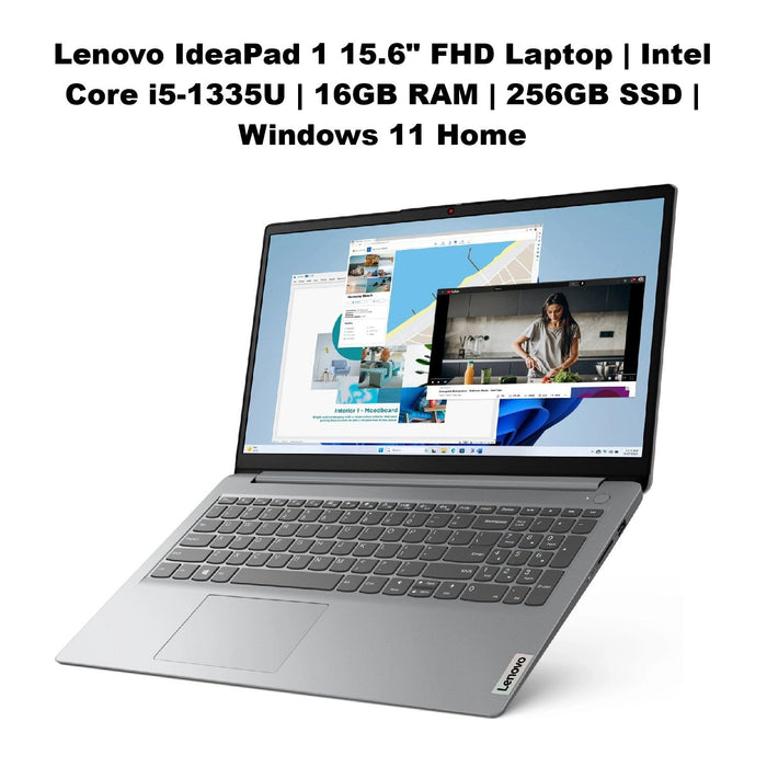 Lenovo IdeaPad 1 15.6" FHD Laptop | Intel Core i5-1335U | 16GB RAM | 256GB SSD