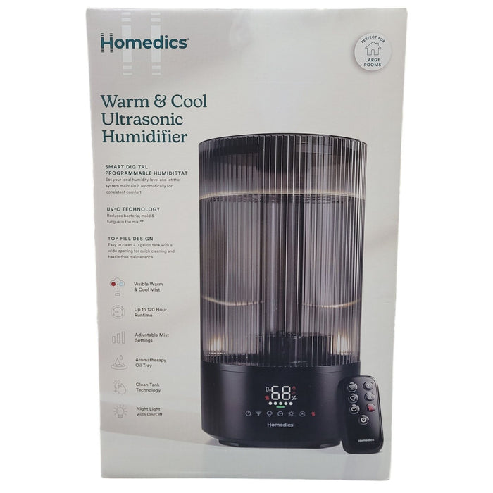 Homedics Ultrasonic Warm & Cool Mist Humidifier, Topfill, 120 Hour Runtime