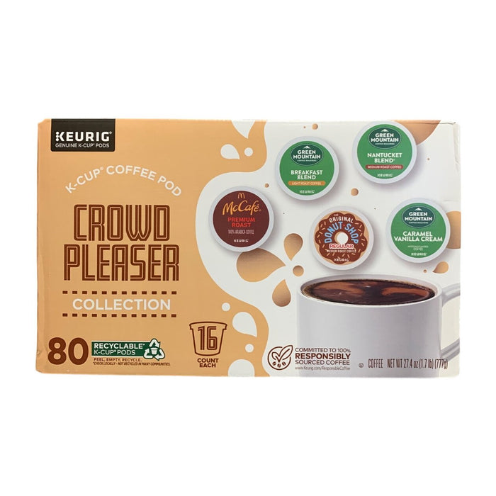 Keurig K-Cup Coffee Pod Crowd Pleaser Collection, 80-Count Variety Pack, 16 Each