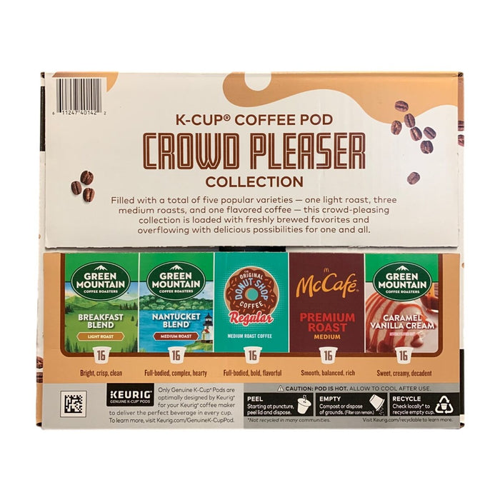 Keurig K-Cup Coffee Pod Crowd Pleaser Collection, 80-Count Variety Pack, 16 Each