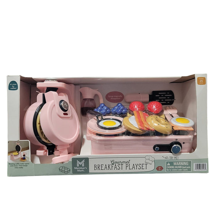 Member's Mark Gourmet Breakfast Playset Interactive Pretend Play Toy 25 Pc, Pink