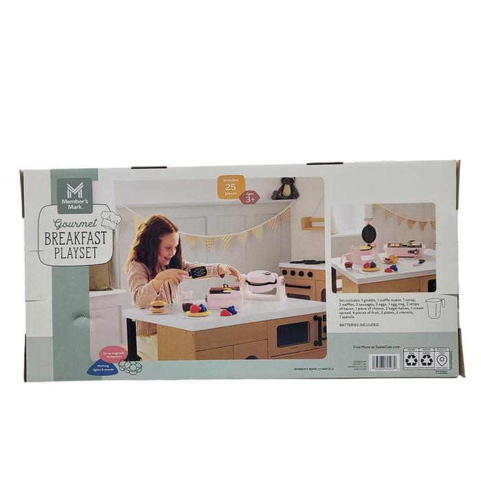 Member's Mark Gourmet Breakfast Playset Interactive Pretend Play Toy 25 Pc, Pink