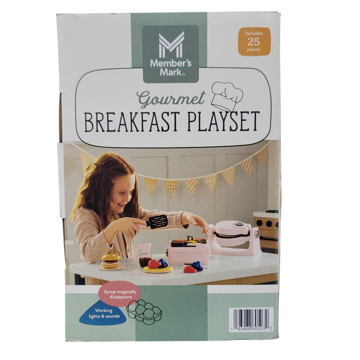 Member's Mark Gourmet Breakfast Playset Interactive Pretend Play Toy 25 Pc, Pink