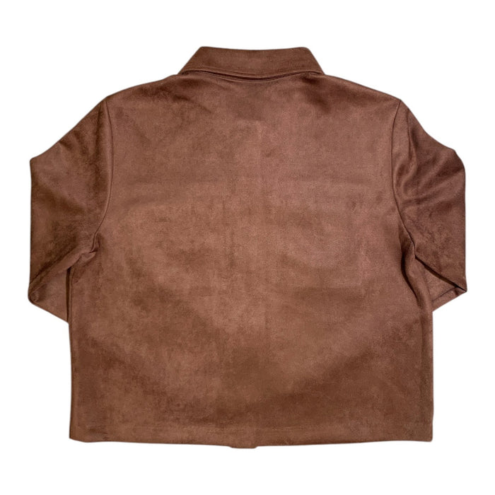 Rafaella Women's Button-Front Suede Jacket with Two-Pocket Design, Classic Fit