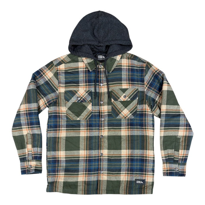 Eddie Bauer Men's lightweight Hooded Collared Button-Up Shacket