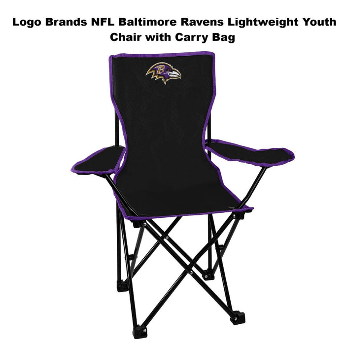 Logo Brands NFL Baltimore Ravens Lightweight Youth Chair with Carry Bag