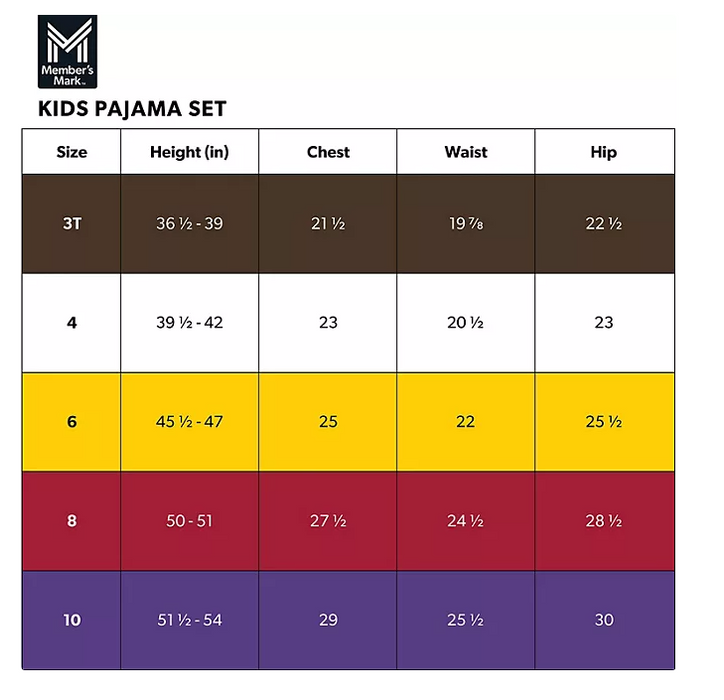 Member's Mark Girl's 4-Piece Soft Organic Cotton Pajama