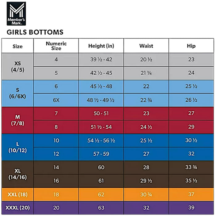 Member's Mark Girl's 4" Inseam Regular Fit Sandwash Short