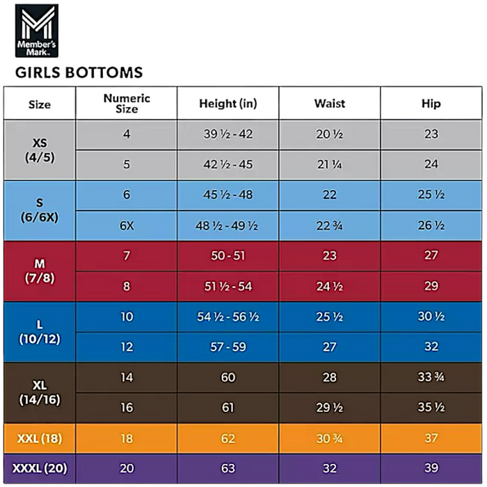 Member's Mark Girl's 3in Inseam Regular Fit Sandwash Shorts