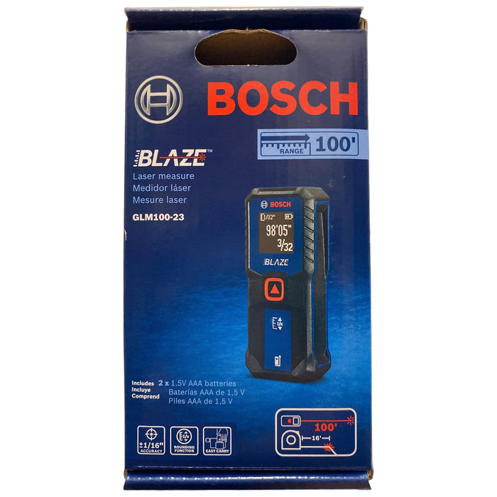 BOSCH 100Ft Blaze Laser Distance Measure, GLM100-23