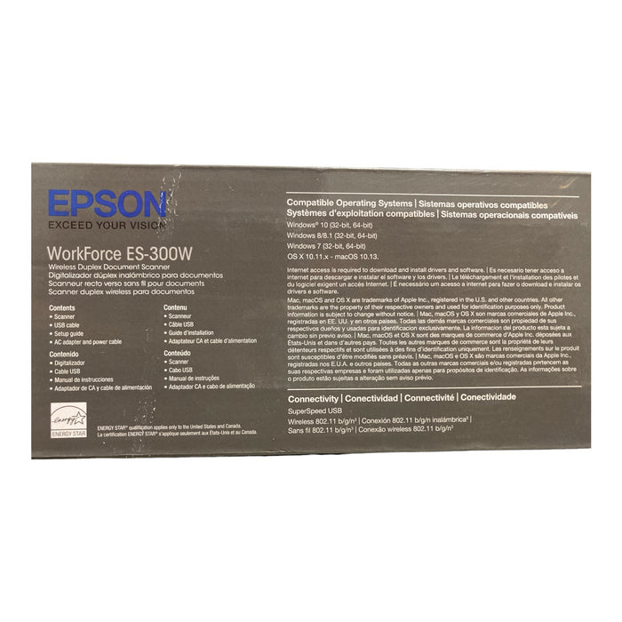 Epson WorkForce ES-300W Wireless Scanner, 20-Sheet Duplex Auto Document Feeder