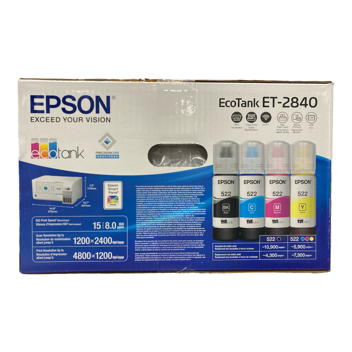 Epson EcoTank ET-2840 SE Color Inkjet All-In-One Printer, White