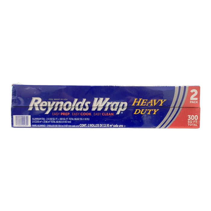 Reynolds Wrap 18" Heavy Duty Aluminum Foil, 150 sqft/roll, 2 rolls