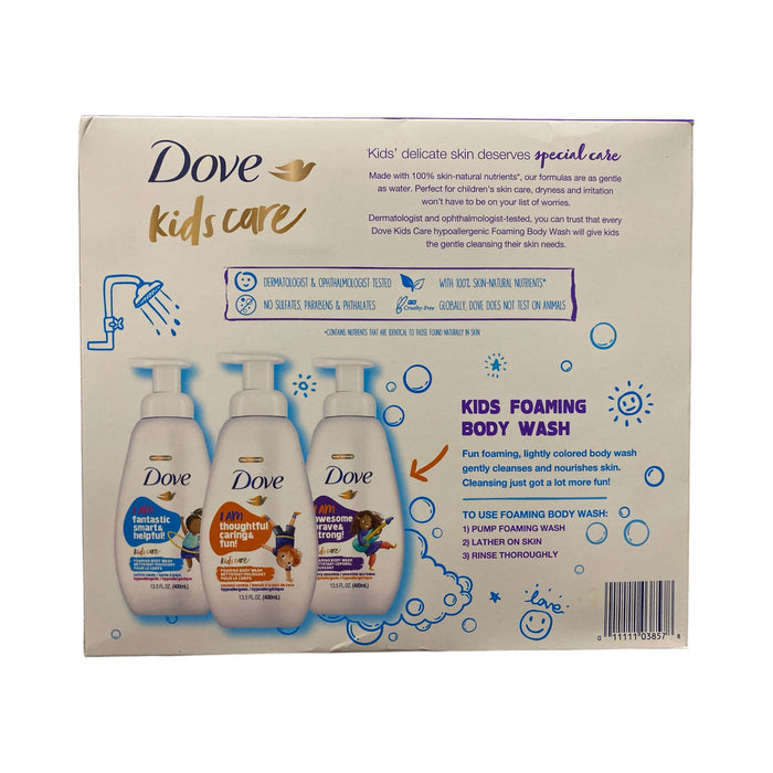 Dove Kids Care Hypoallergenic Foaming Body Wash, Variety Pack, 13.5 floz, 3pk