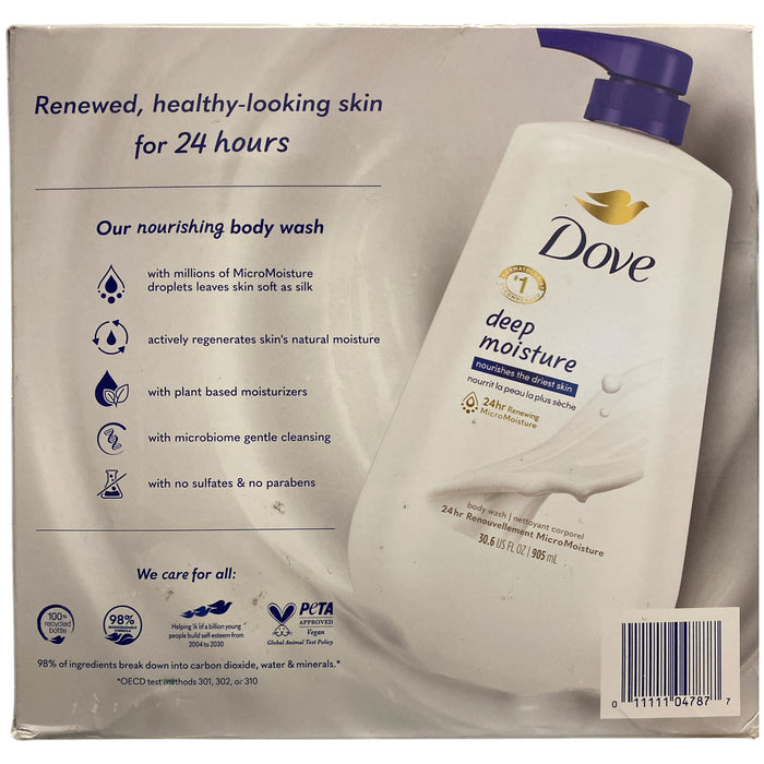 Dove Deep Moisture Renewing Body Wash, 30.6 fl.oz, 2pk