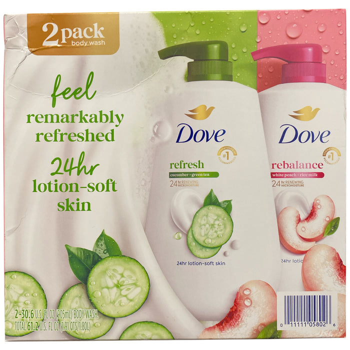 Dove Refresh & Rebalance Body Wash, 30.6 fl. oz., 2 pk