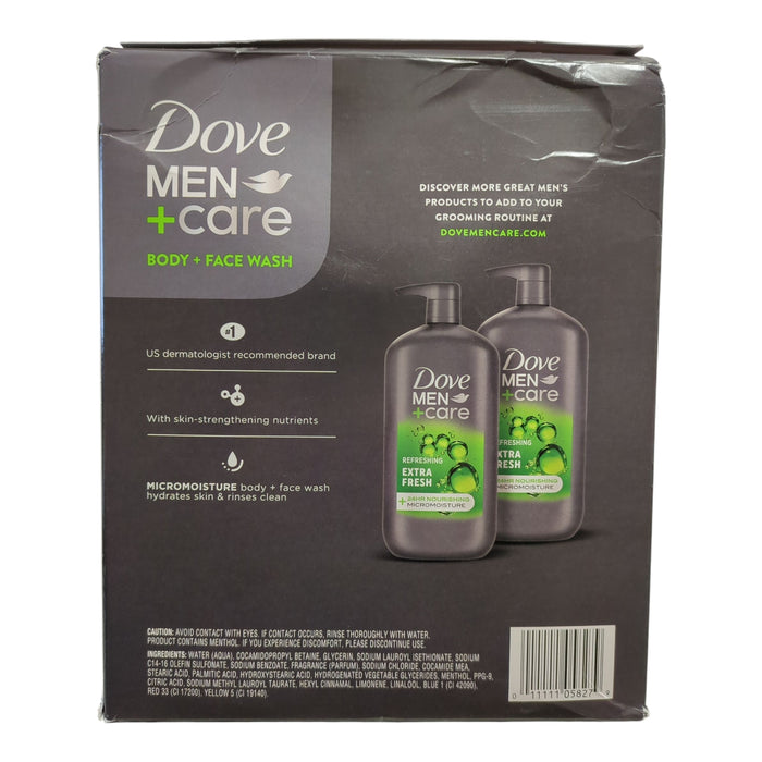 Dove Men Care Extra Fresh Body and Face Wash, 30 fl. oz., 2 pk