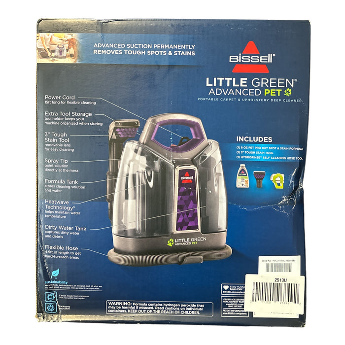 Bissell Little Green Advanced Pet Portable Carpet & Upholstery Deep Cleaner