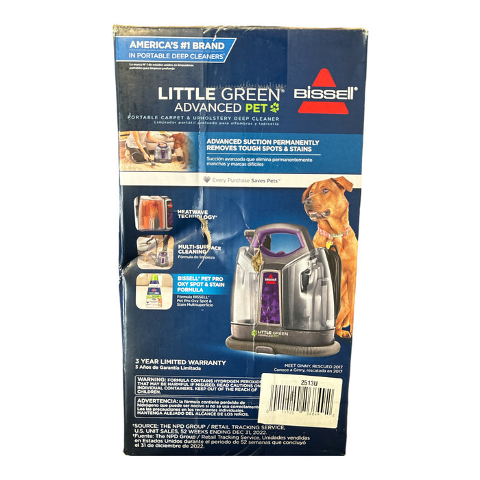 Bissell Little Green Advanced Pet Portable Carpet & Upholstery Deep Cleaner