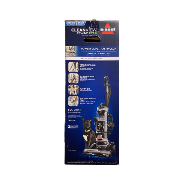 Bissell Cleanview Rewind Pet Vacuum Cleaner, Model 3676U, Grey