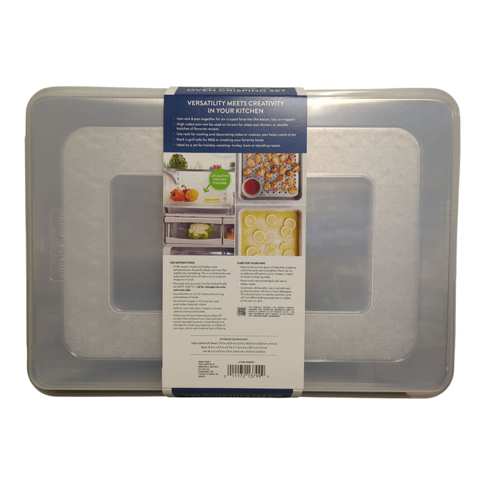 Nordic Ware Uncoated Aluminum Crisping and Roasting Set with Lid, Grey