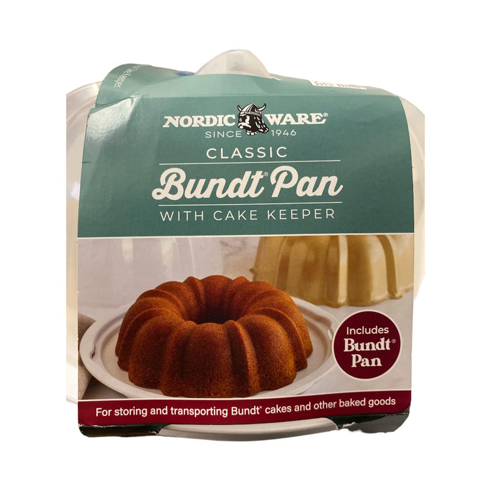 Nordic Ware 2-Piece Formed Bundt Pan And Bundt Keeper, Gold