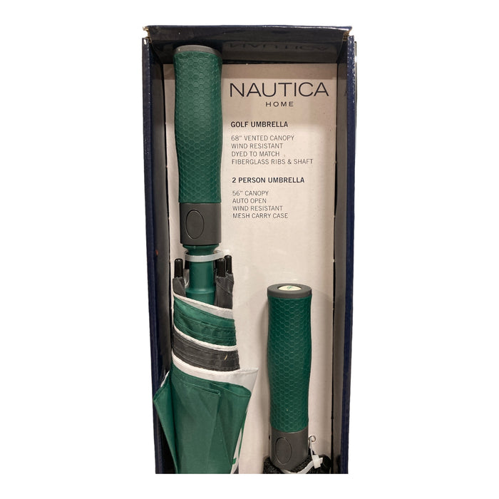 Nautica Home 2 Piece Vented Golf & 2 Person Umbrella Set