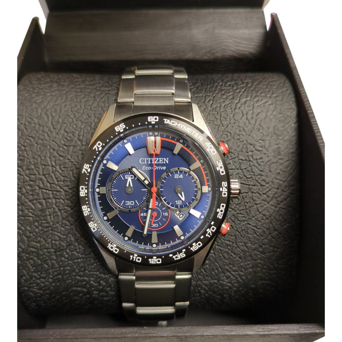 Citizen Men's Eco-Drive Chronograph Stainless Steel Blue Dial Watch, CA4488-52L
