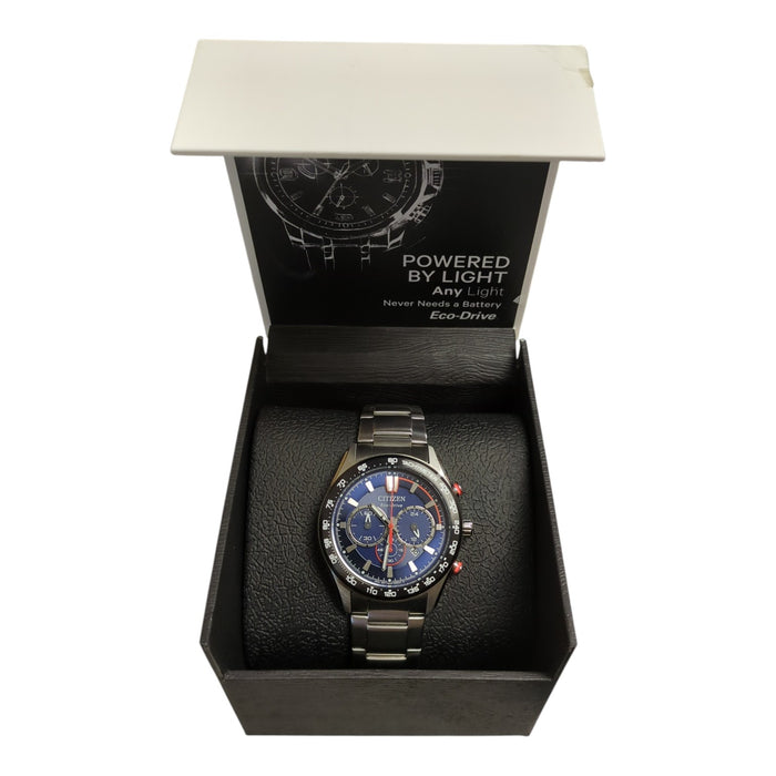 Citizen Men's Eco-Drive Chronograph Stainless Steel Blue Dial Watch, CA4488-52L