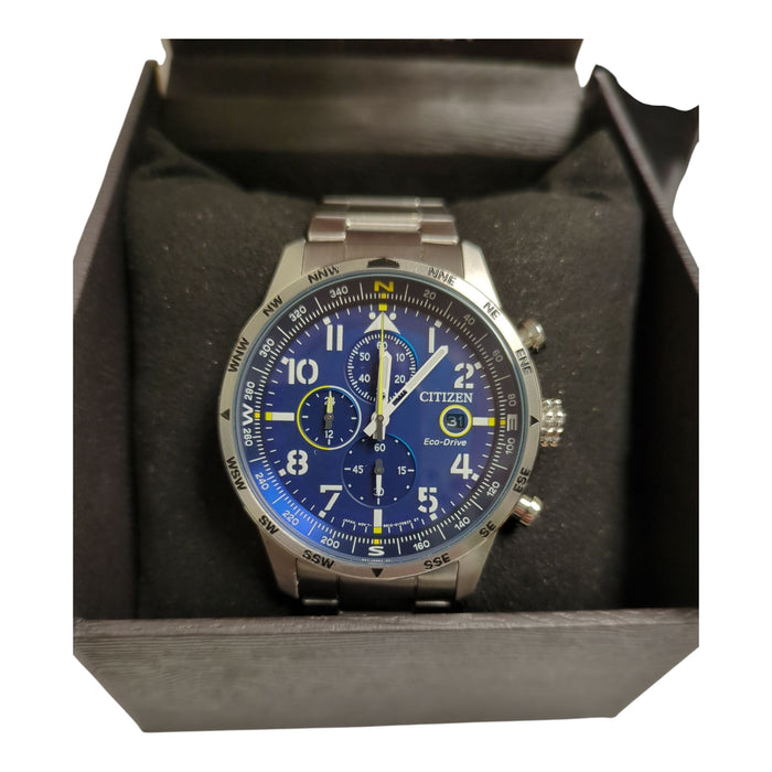 Citizen Men's Eco-Drive Silver Tone Chronograph Sport Watch 43mm, CA0790-59L