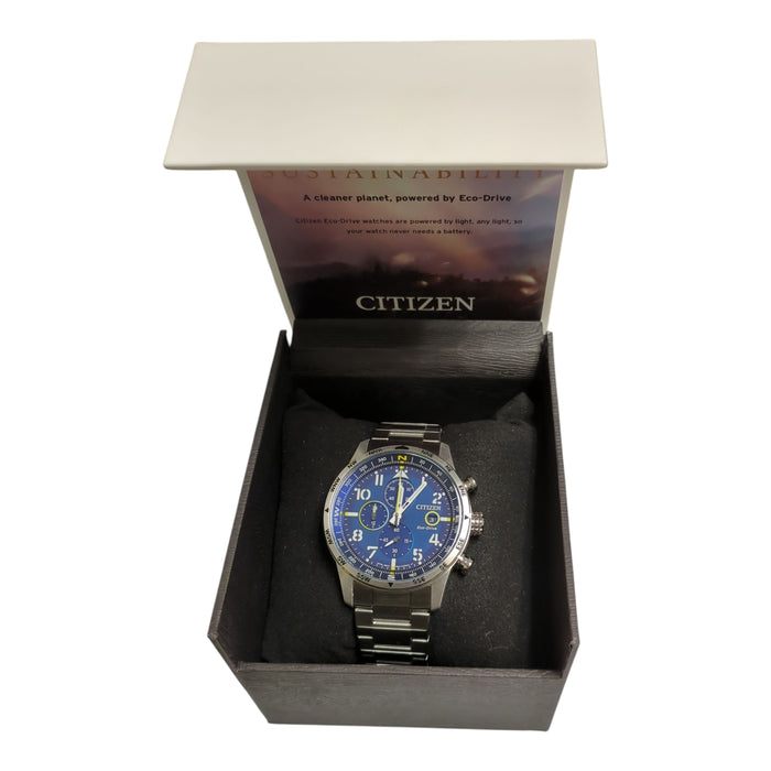 Citizen Men's Eco-Drive Silver Tone Chronograph Sport Watch 43mm, CA0790-59L