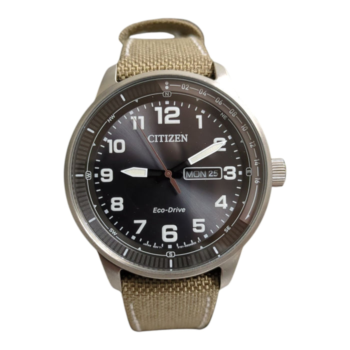 Citizen Eco-Drive Weekender Analogue Green Nylon Watch, 42mm