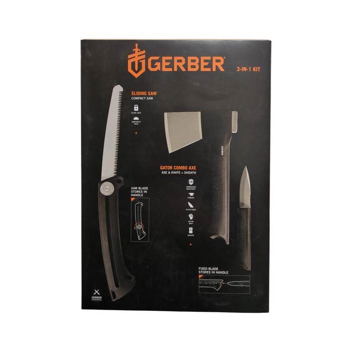 Gerber Gear 3-in-1 Axe, Knife, and Saw Combo Set